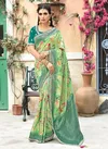Green Colour Latest Fancy Wedding Wear Heavy Thread Zari And Cord Embroidery Weaved Silk Saree Collection 13516